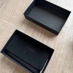 CHANEL black small leather goods case